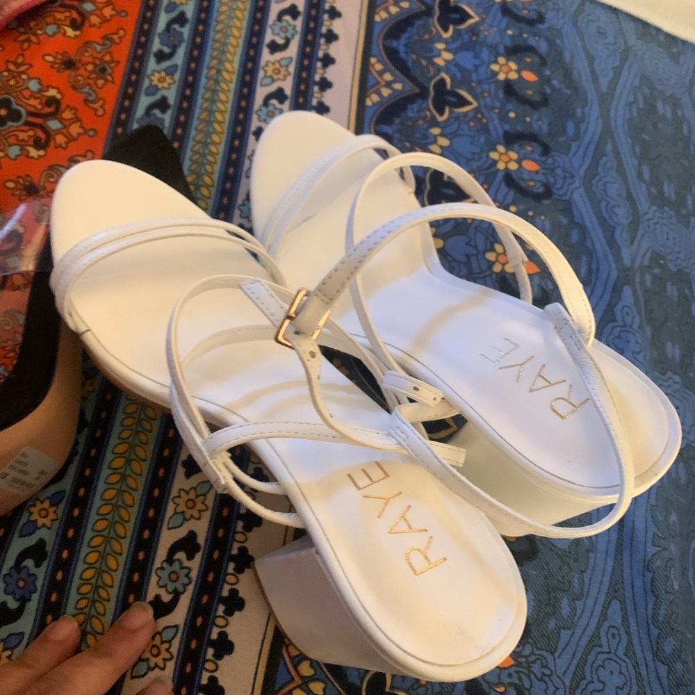 RAYE White Strappy Heels